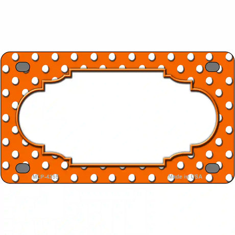 Scallop Orange White Polka Dot Metal Novelty License Plate 4" x 2.2" (MLP)