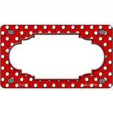 Scallop Red White Polka Dot Metal Novelty License Plate 4" x 2.2" (MLP)