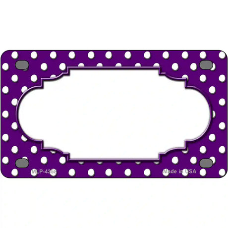 Scallop Purple White Polka Dot Metal Novelty License Plate 4" x 2.2" (MLP)