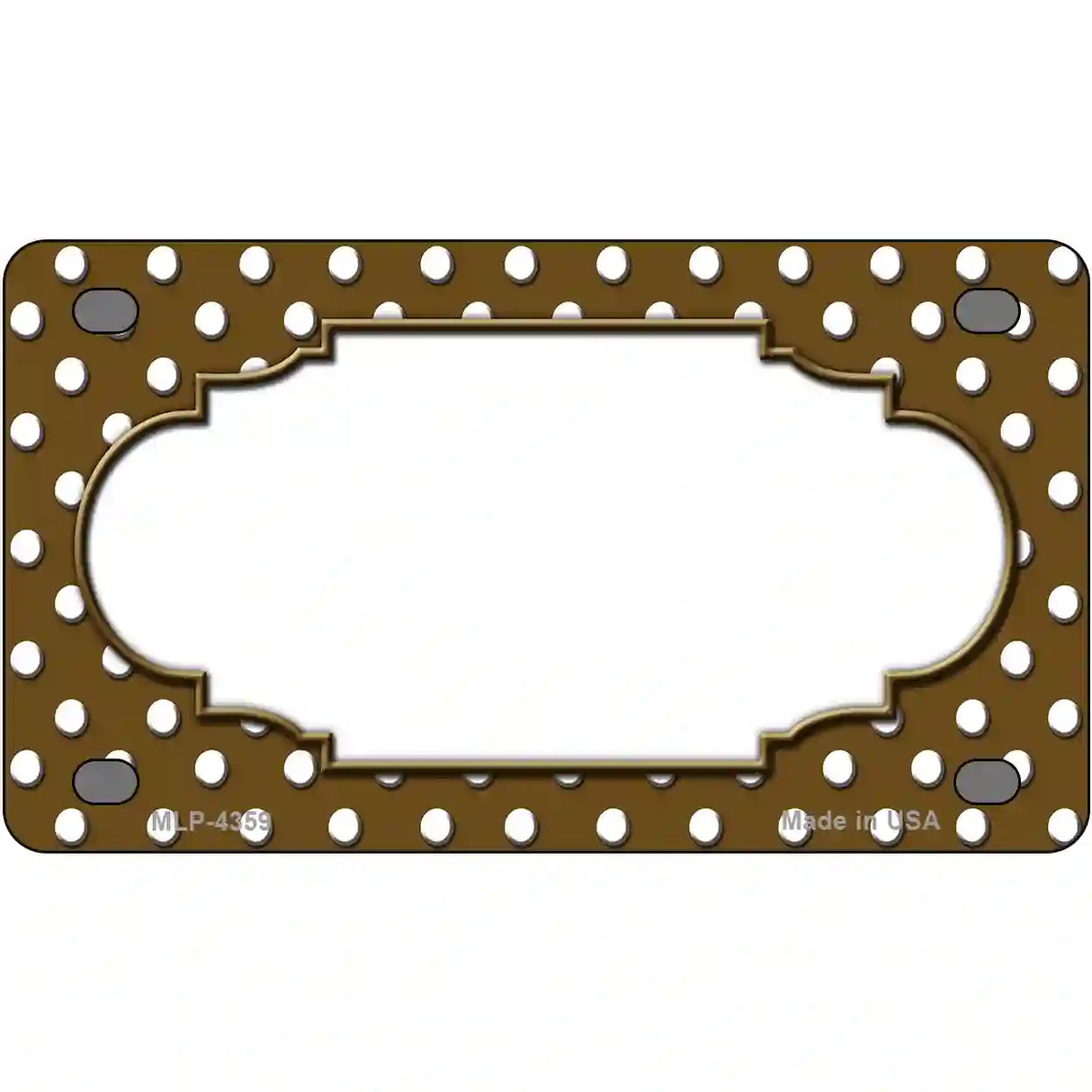 Scallop Brown White Polka Dot Metal Novelty License Plate 4" x 2.2" (MLP)