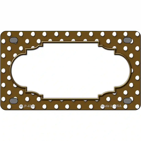 Scallop Brown White Polka Dot Metal Novelty License Plate 4" x 2.2" (MLP)