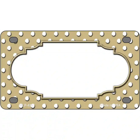 Scallop Gold White Polka Dot Metal Novelty License Plate 4" x 2.2" (MLP)