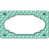 Scallop Mint White Polka Dot Metal Novelty License Plate 4" x 2.2" (MLP)