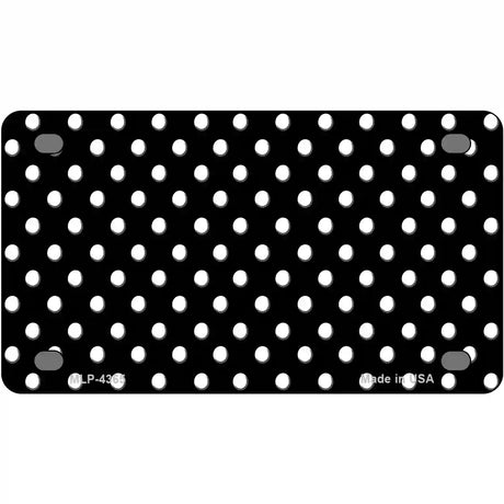 Black White Polka Dot Metal Novelty License Plate LP-4365 4" x 2.2" (MLP)