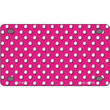 Pink White Polka Dot Metal Novelty License Plate 4" x 2.2" (MLP)