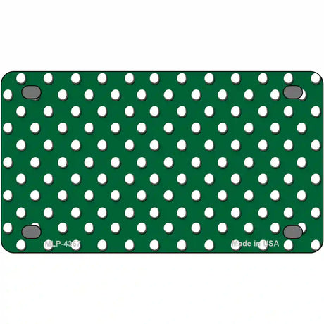 Green White Polka Dot Metal Novelty License Plate LP-4367 4" x 2.2" (MLP)