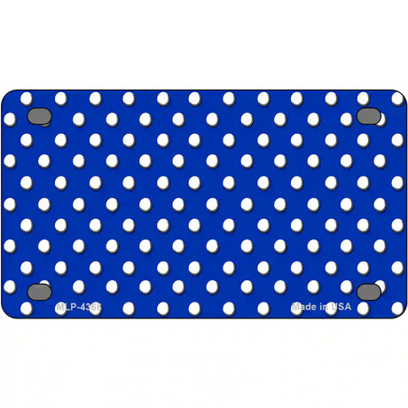 Blue White Polka Dot Metal Novelty License Plate LP-4368 4" x 2.2" (MLP)