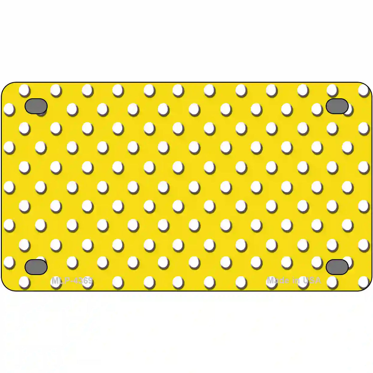 Yellow White Polka Dot Metal Novelty License Plate LP-4369 4" x 2.2" (MLP)