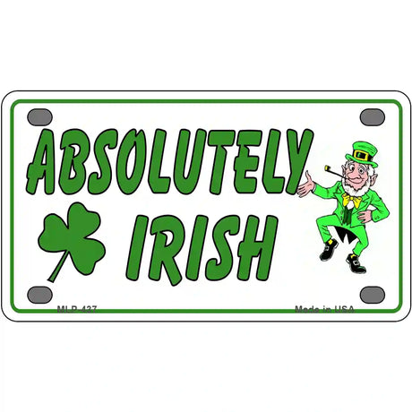 Absolutely Irish Metal Novelty License Plate 4" x 2.2" (MLP)