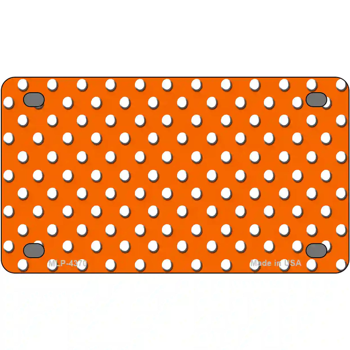 Orange White Polka Dot Metal Novelty License Plate LP-4370 4" x 2.2" (MLP)