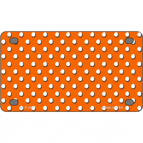 Orange White Polka Dot Metal Novelty License Plate LP-4370 4" x 2.2" (MLP)