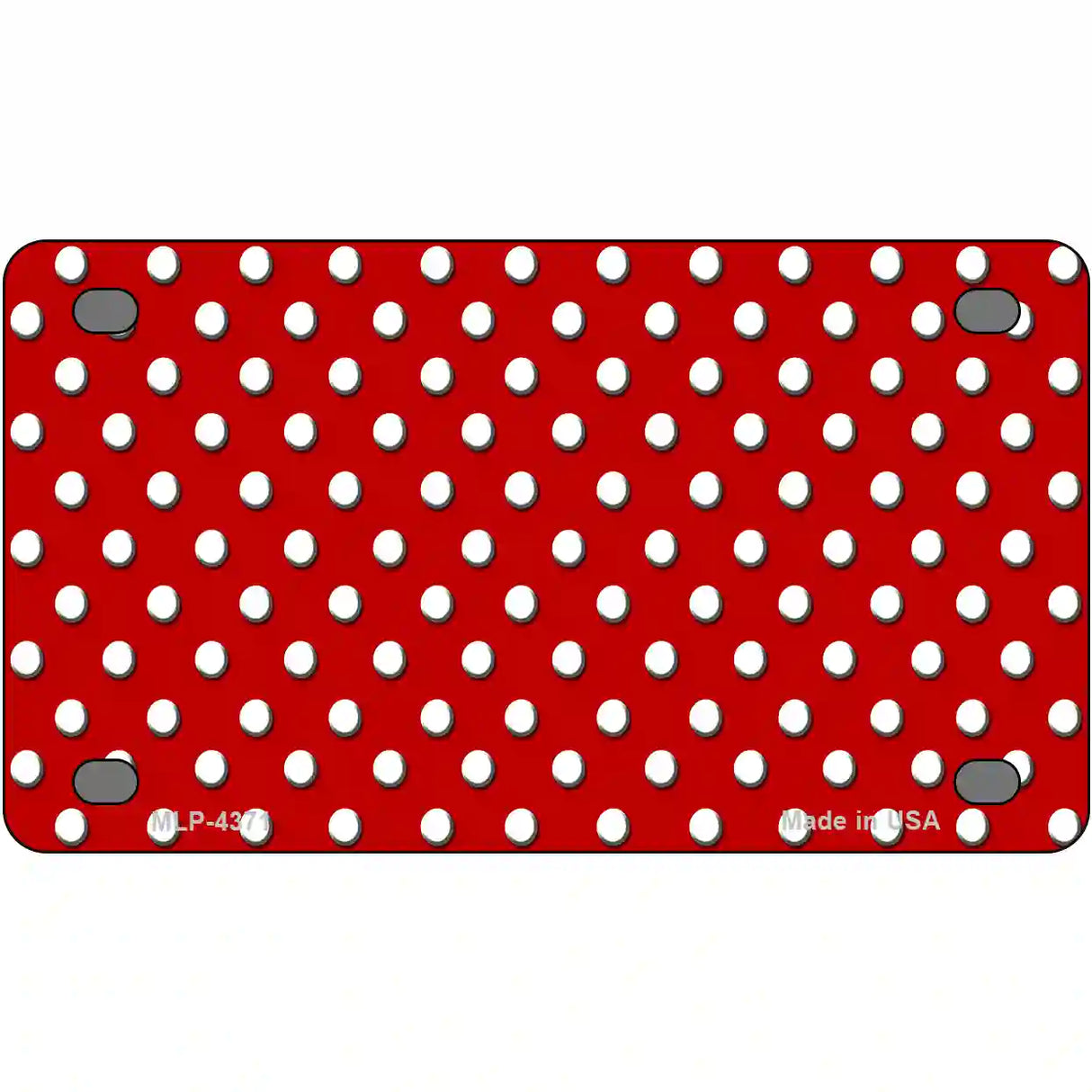 Red White Polka Dot Metal Novelty License Plate LP-4371 4" x 2.2" (MLP)