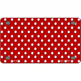 Red White Polka Dot Metal Novelty License Plate LP-4371 4" x 2.2" (MLP)