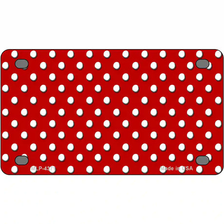 Red White Polka Dot Metal Novelty License Plate LP-4371 4" x 2.2" (MLP)