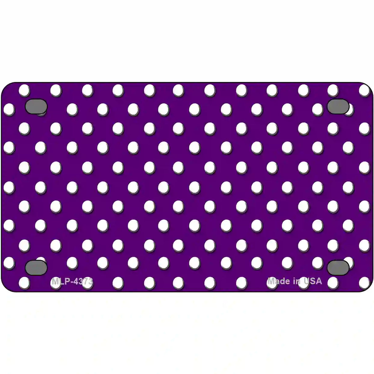 Purple White Polka Dot Metal Novelty License Plate LP-4373 4" x 2.2" (MLP)