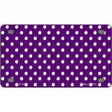 Purple White Polka Dot Metal Novelty License Plate LP-4373 4" x 2.2" (MLP)