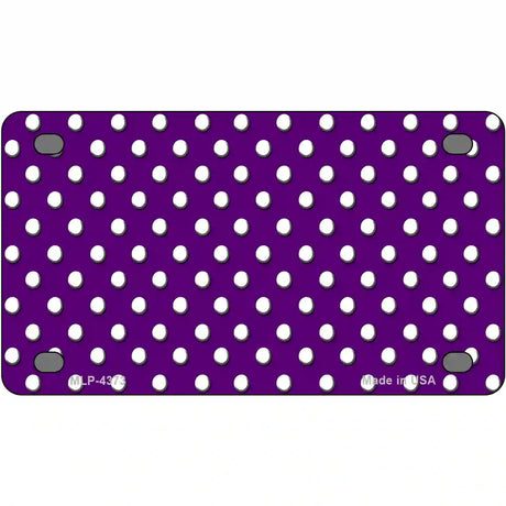 Purple White Polka Dot Metal Novelty License Plate LP-4373 4" x 2.2" (MLP)