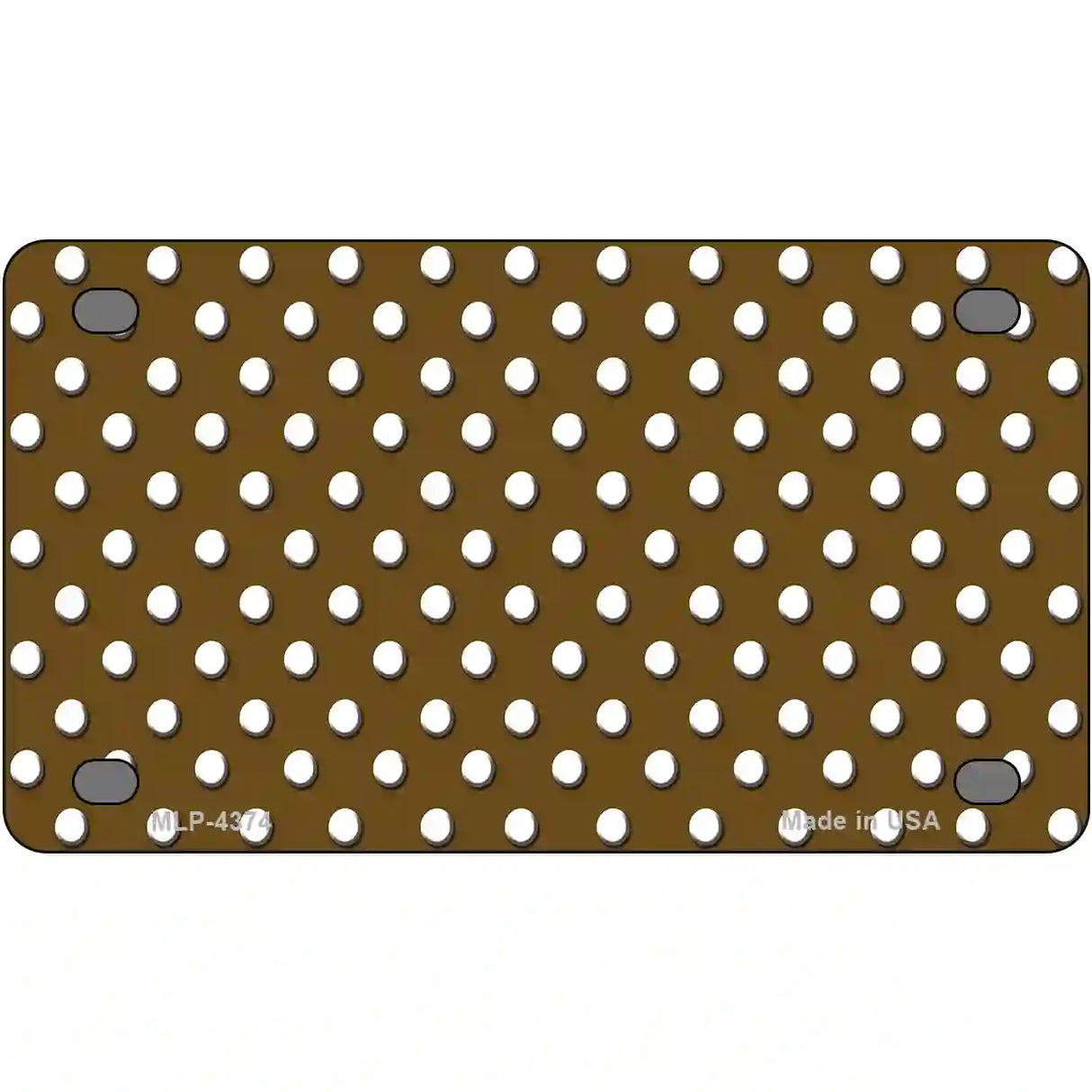 Brown White Polka Dot Metal Novelty License Plate LP-4374 4" x 2.2" (MLP)