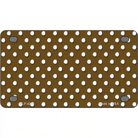 Brown White Polka Dot Metal Novelty License Plate LP-4374 4" x 2.2" (MLP)