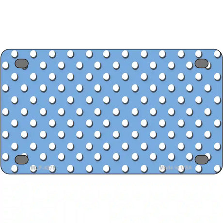 Light Blue White Polka Dot Metal Novelty License Plate LP-4375 4" x 2.2" (MLP)