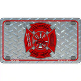 Volunteer Fire Dept Metal Novelty License Plate 4" x 2.2" (MLP)