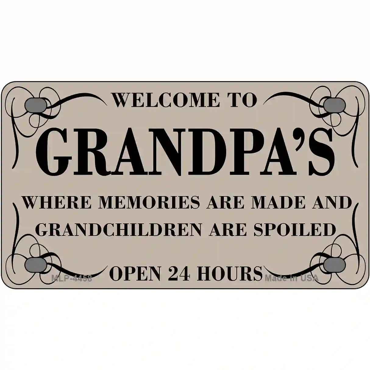 Welcome To Grandpas Metal Novelty License Plate 4" x 2.2" (MLP)