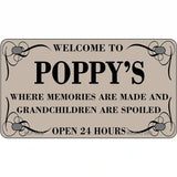 Welcome To Poppys Metal Novelty License Plate 4" x 2.2" (MLP)