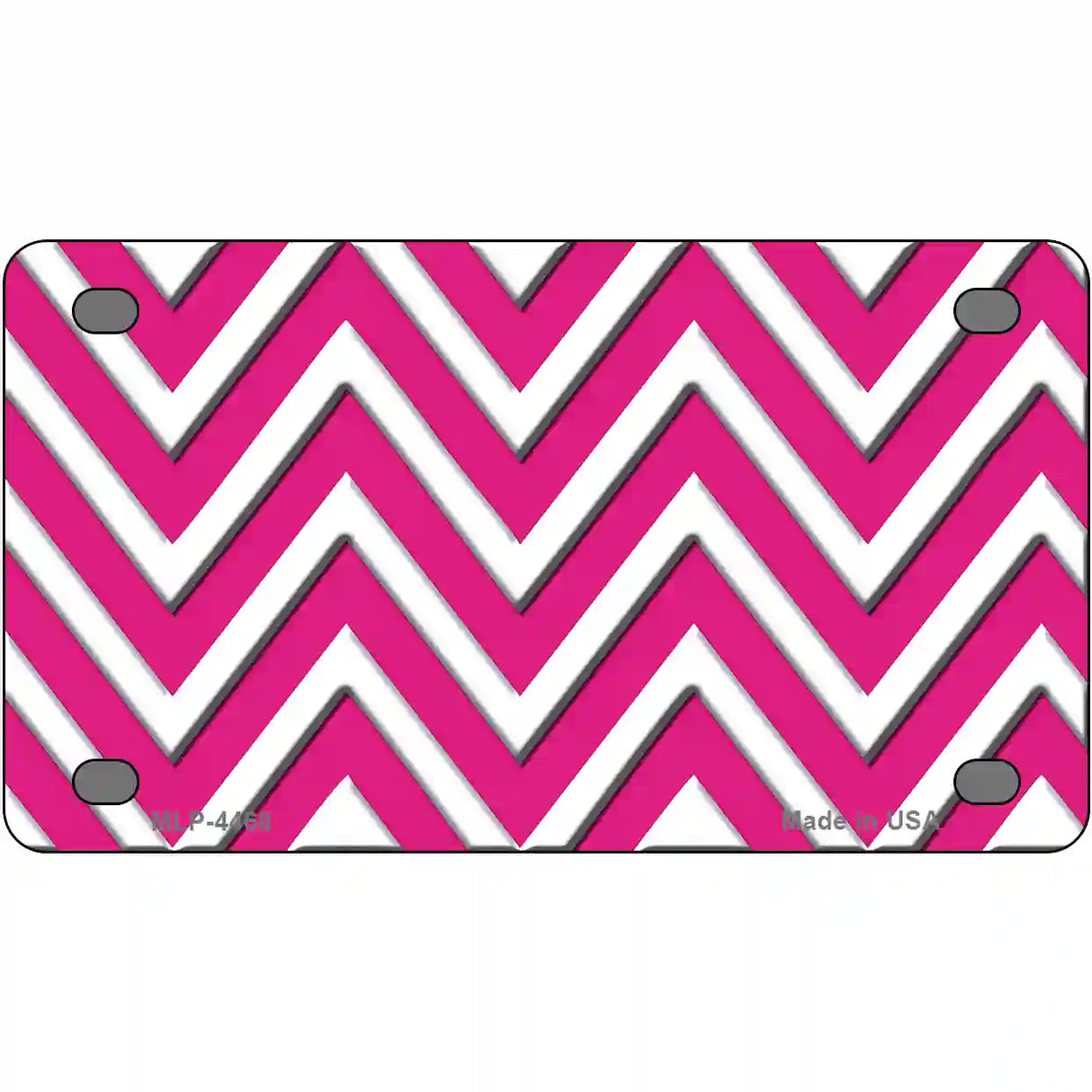 Pink White Chevron Metal Novelty License Plate LP-4468 4" x 2.2" (MLP)