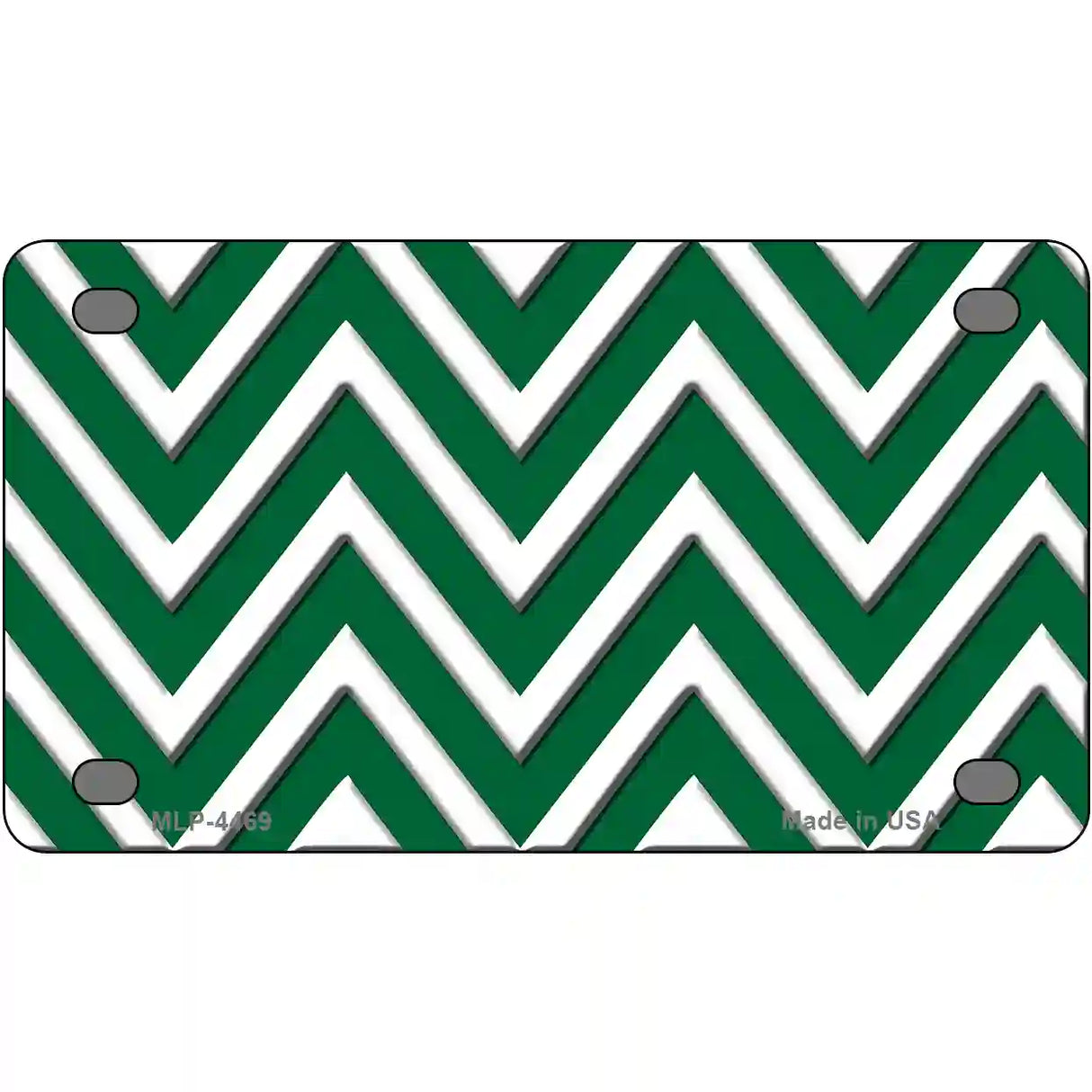 Green White Chevron Metal Novelty License Plate LP-4469 4" x 2.2" (MLP)