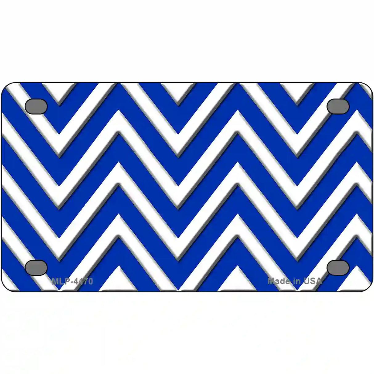 Blue White Chevron Metal Novelty License Plate LP-4470 4" x 2.2" (MLP)