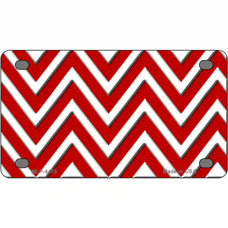 Red White Chevron Metal Novelty License Plate LP-4473 4" x 2.2" (MLP)