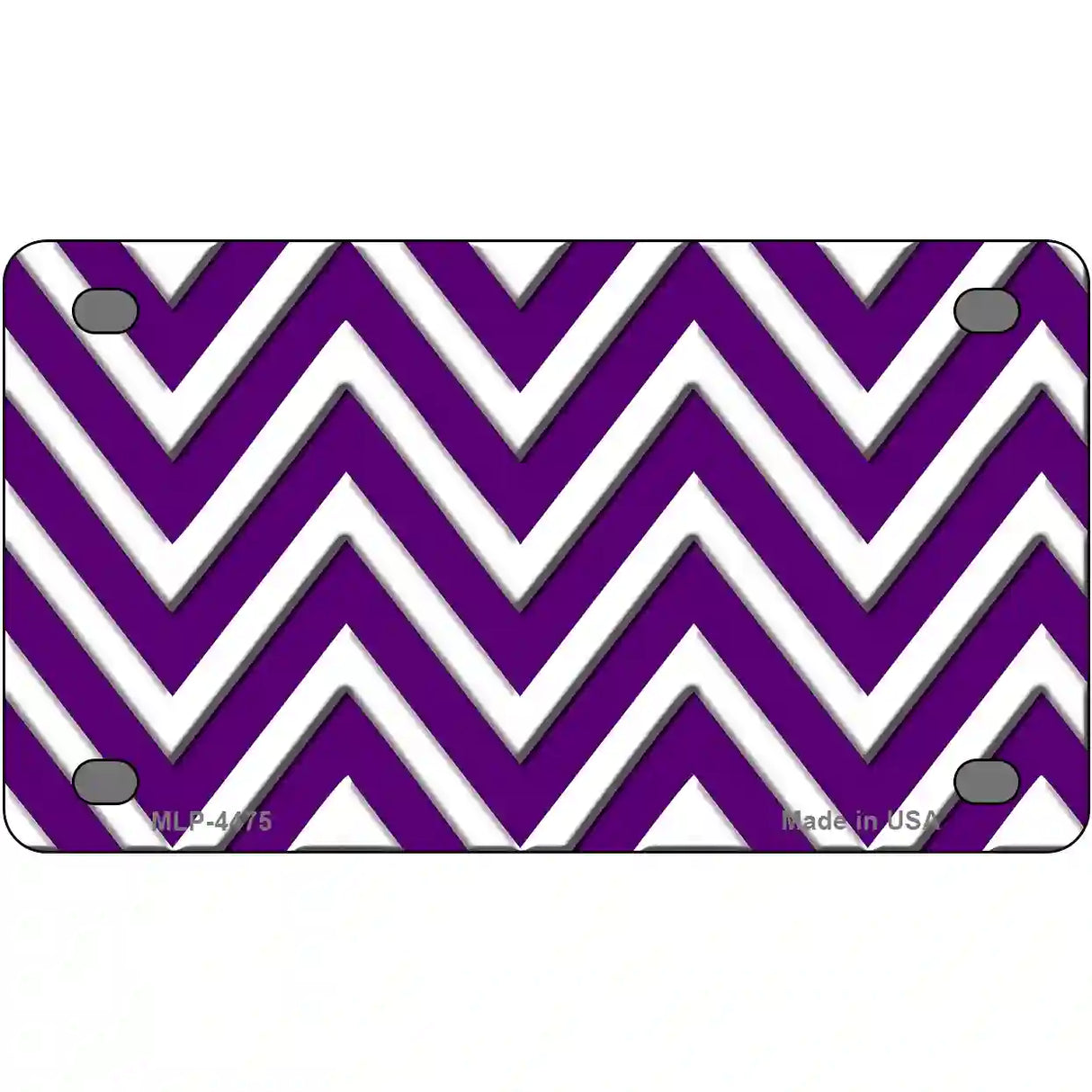 Purple White Chevron Metal Novelty License Plate LP-4475 4" x 2.2" (MLP)