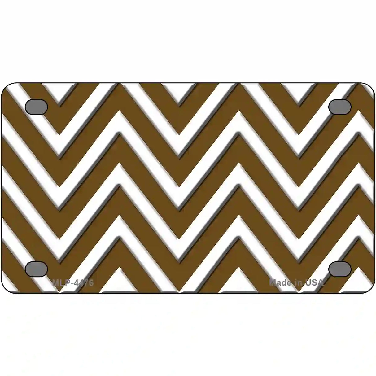 Brown White Chevron Metal Novelty License Plate LP-4476 4" x 2.2" (MLP)