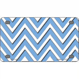 Light Blue White Chevron Metal Novelty License Plate LP-4477 4" x 2.2" (MLP)