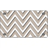 Tan White Chevron Metal Novelty License Plate LP-4479 4" x 2.2" (MLP)