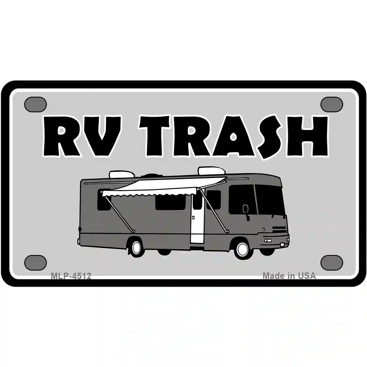 RV Trash Aluminum Automotive Novelty License Plate 4" x 2.2" (MLP)