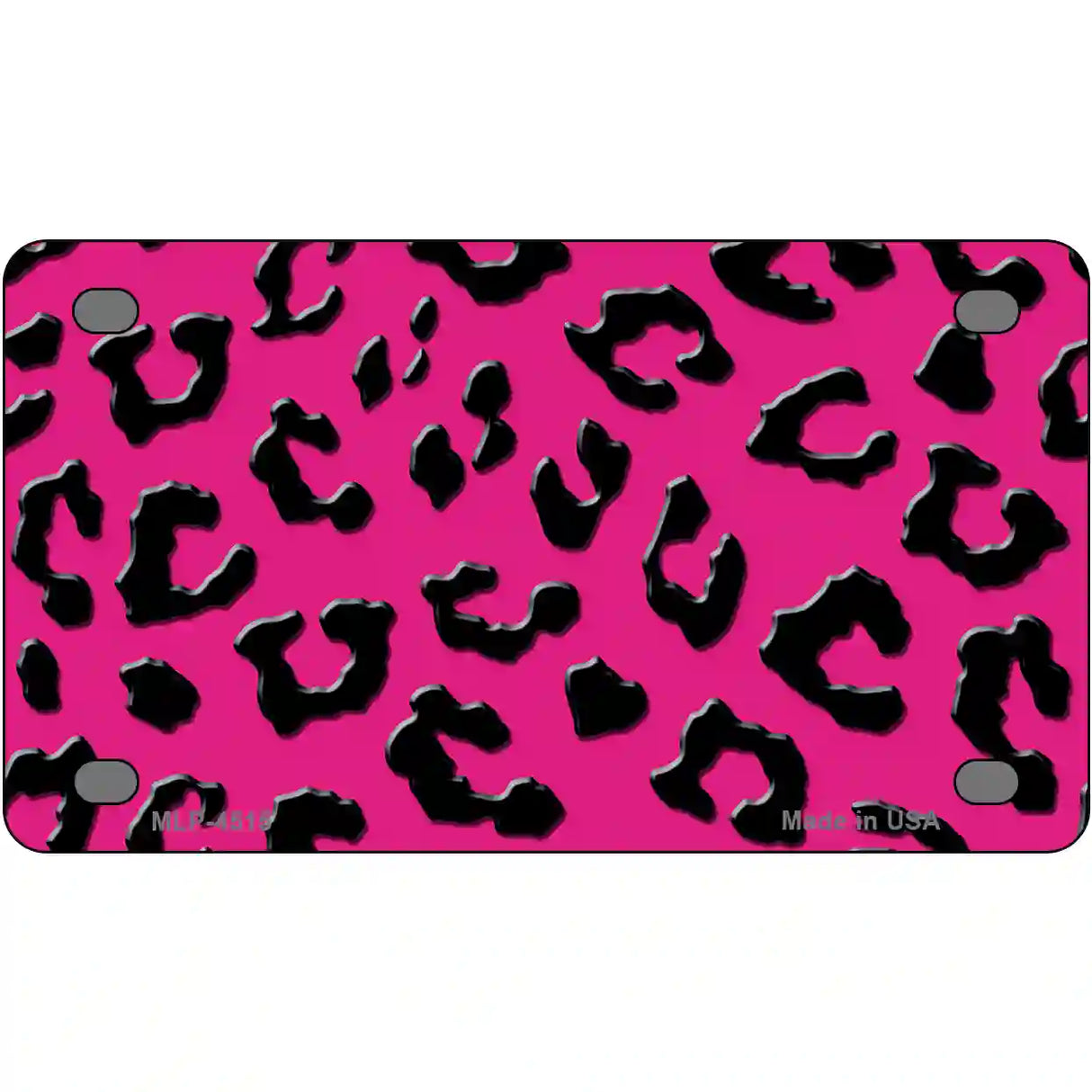 Pink Black Cheetah Metal Novelty License Plate 4" x 2.2" (MLP)