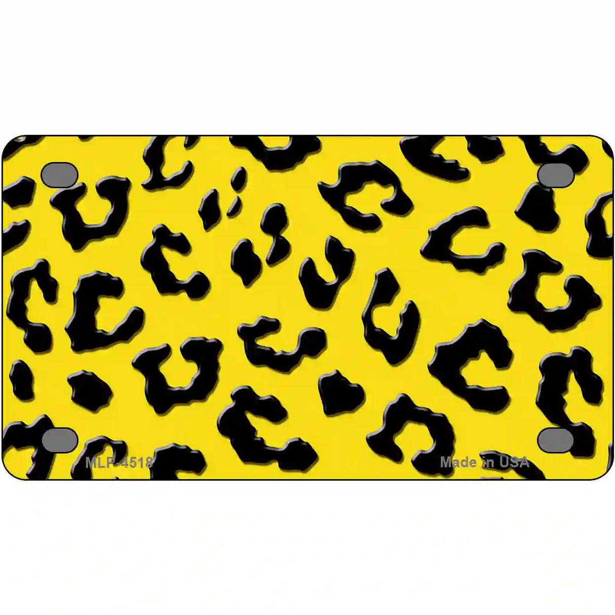 Yellow Black Cheetah Metal Novelty License Plate 4" x 2.2" (MLP)