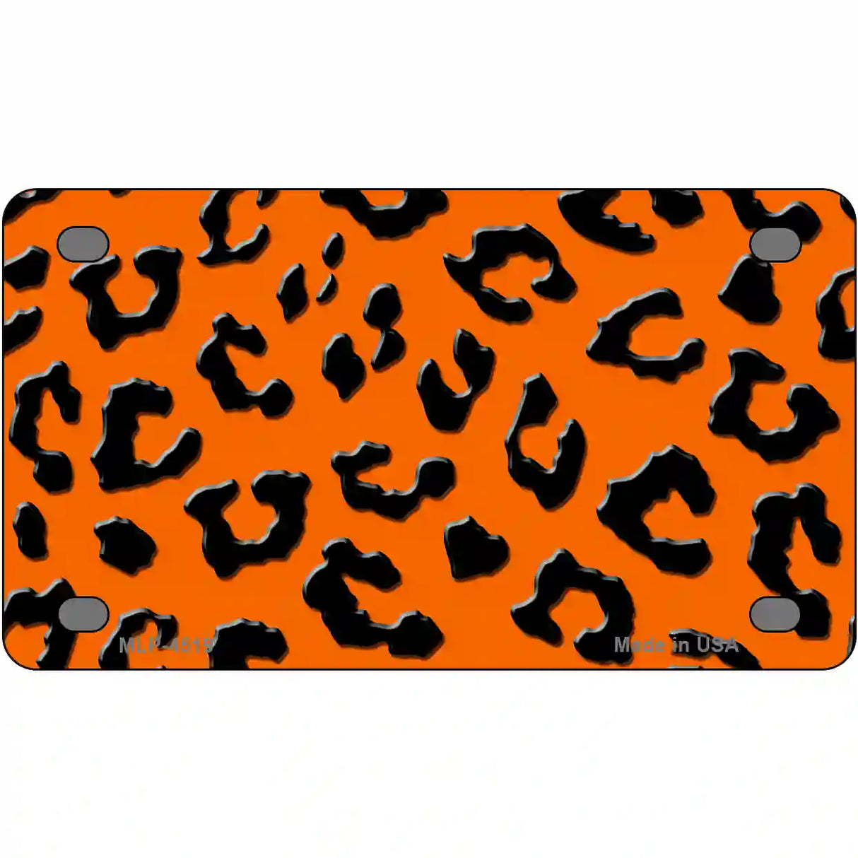 Orange Black Cheetah Metal Novelty License Plate 4" x 2.2" (MLP)