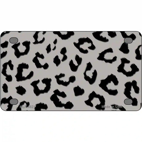 Grey Black Cheetah Metal Novelty License Plate 4" x 2.2" (MLP)