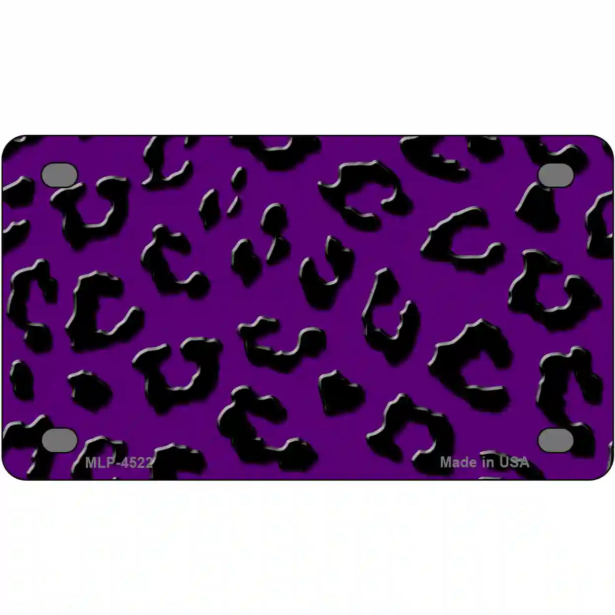 Purple Black Cheetah Metal Novelty License Plate 4" x 2.2" (MLP)