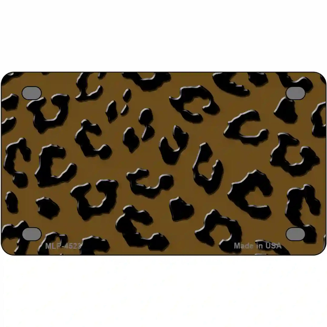 Brown Black Cheetah Metal Novelty License Plate 4" x 2.2" (MLP)