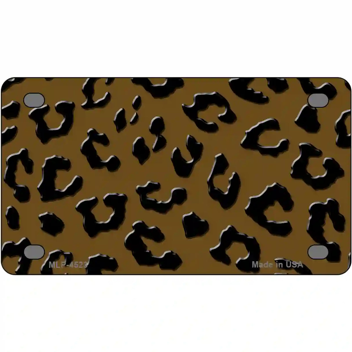 Brown Black Cheetah Metal Novelty License Plate 4" x 2.2" (MLP)