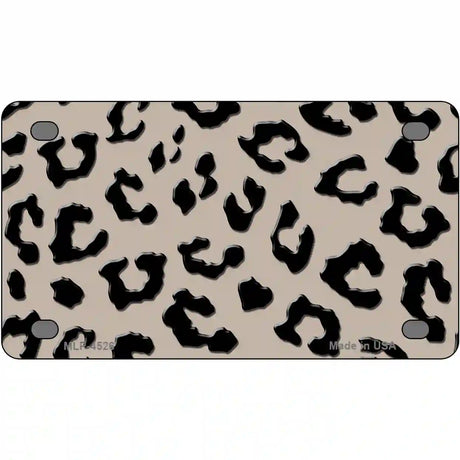 Tan Black Cheetah Metal Novelty License Plate 4" x 2.2" (MLP)