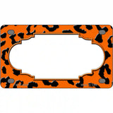 Orange Black Cheetah Scallop Metal Novelty License Plate 4" x 2.2" (MLP)