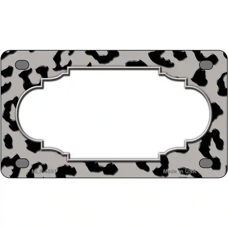 Grey Black Cheetah Scallop Metal Novelty License Plate 4" x 2.2" (MLP)