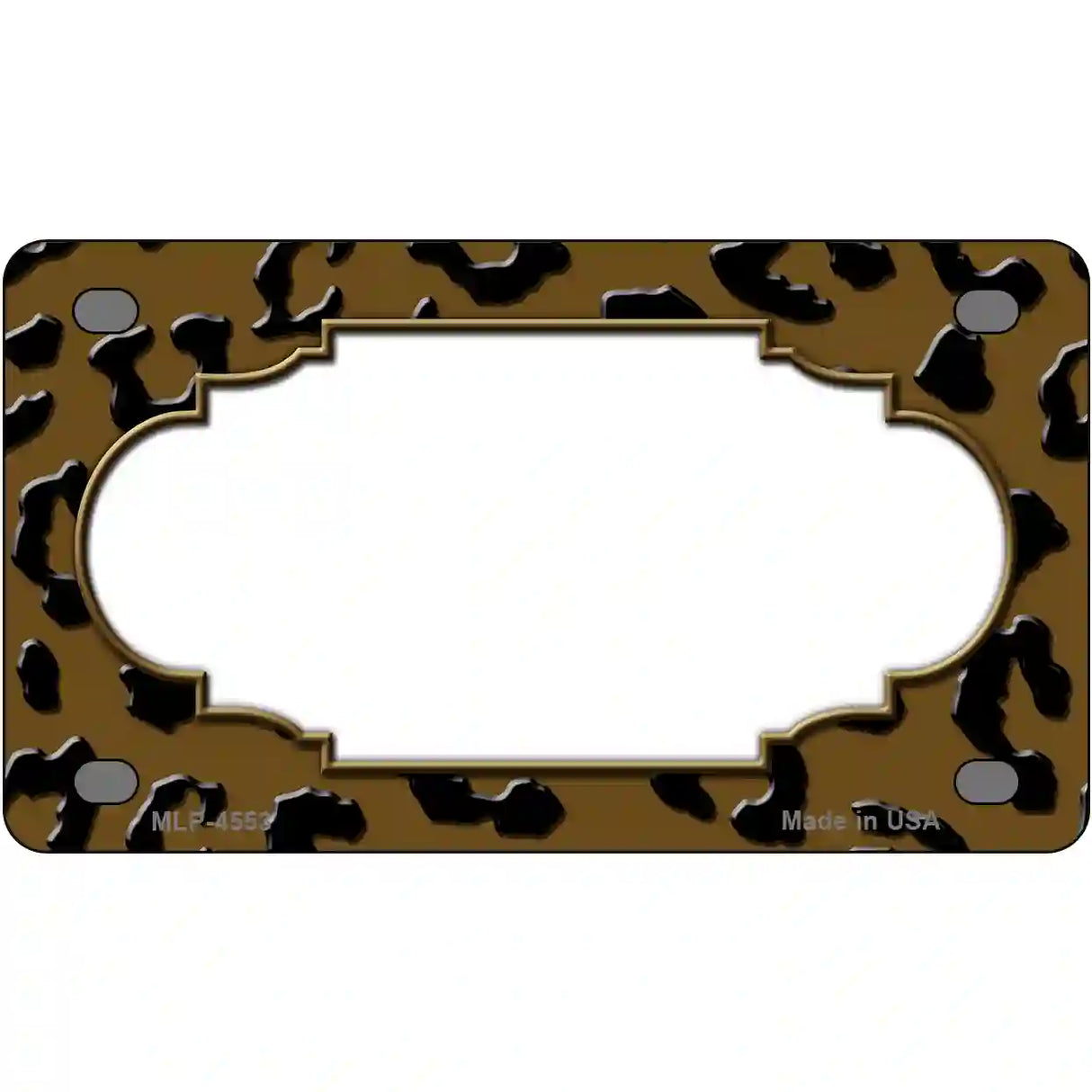 Brown Black Cheetah Scallop Metal Novelty License Plate 4" x 2.2" (MLP)