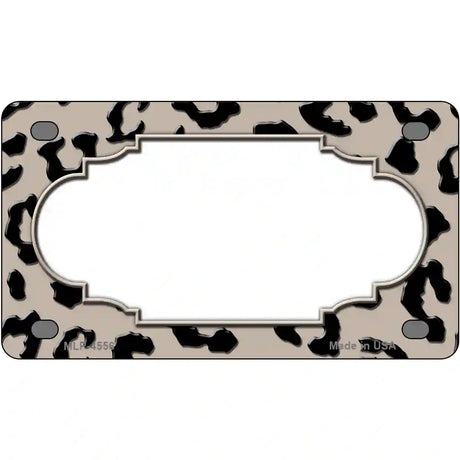 Tan Black Cheetah Scallop Metal Novelty License Plate 4" x 2.2" (MLP)