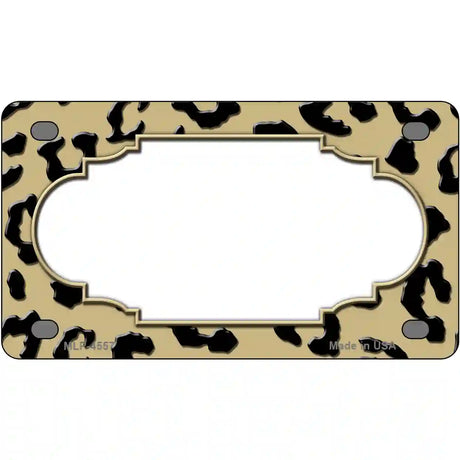 Gold Black Cheetah Scallop Metal Novelty License Plate 4" x 2.2" (MLP)