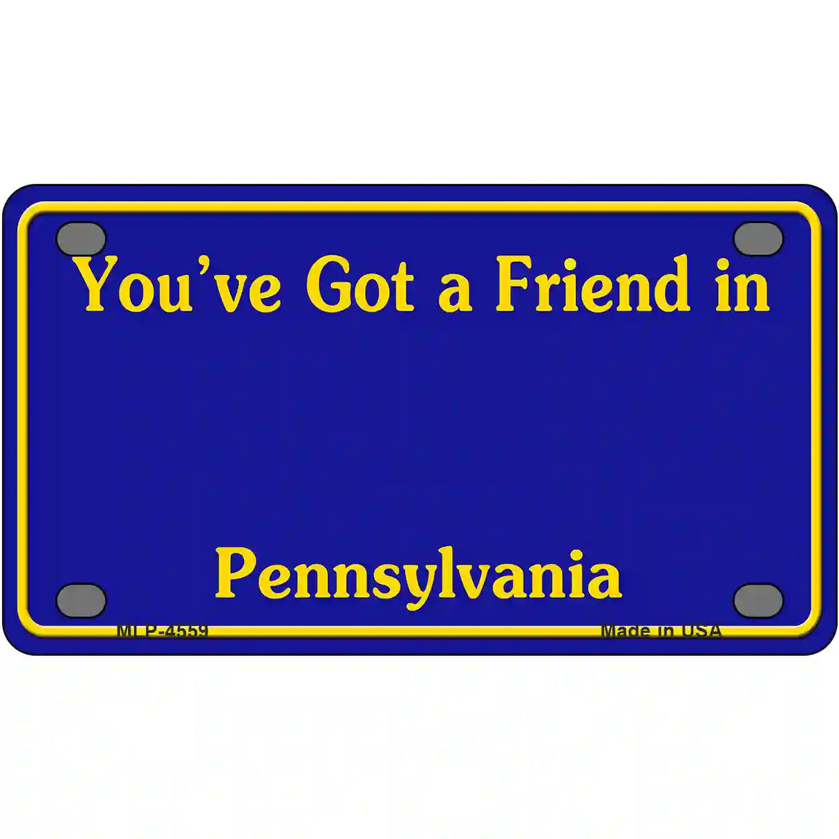 Pennsylvania Blue Blank Novelty Metal License Plate 4" x 2.2" (MLP)